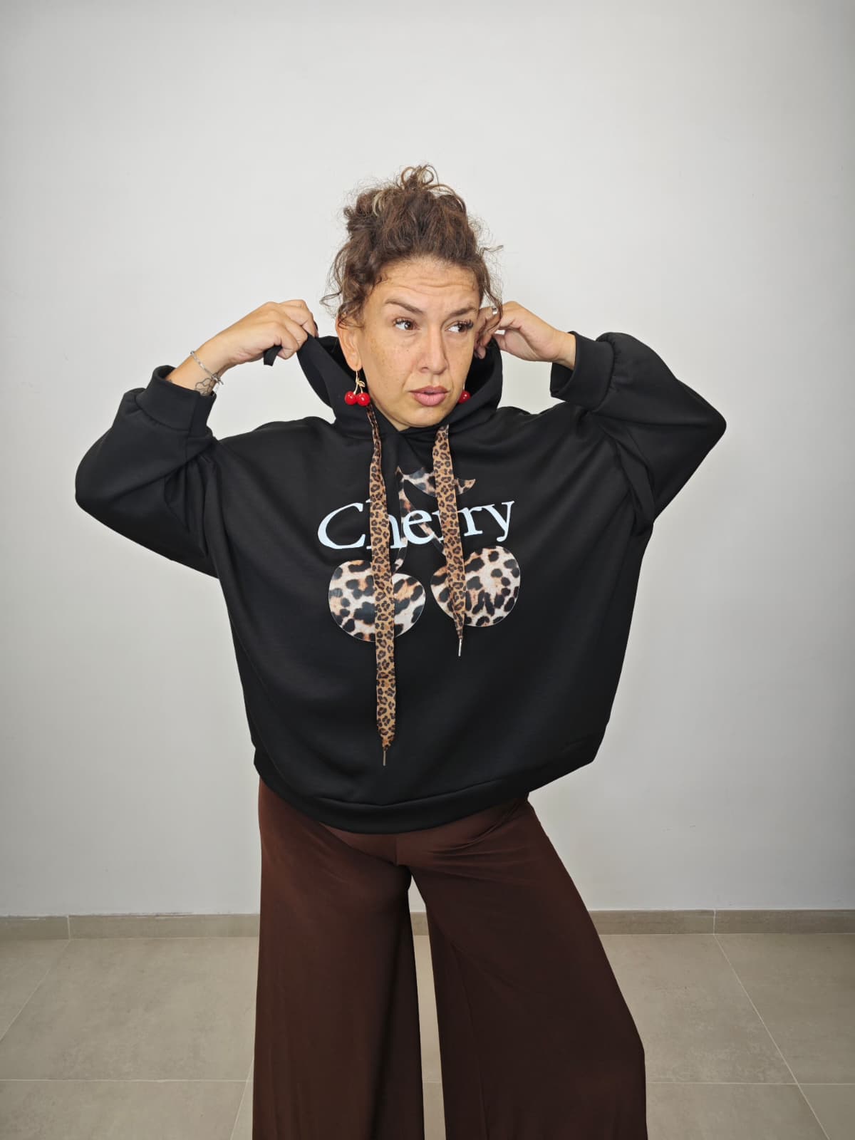 FELPA CHERRY LEOPARD