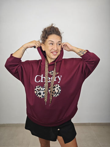 FELPA CHERRY LEOPARD