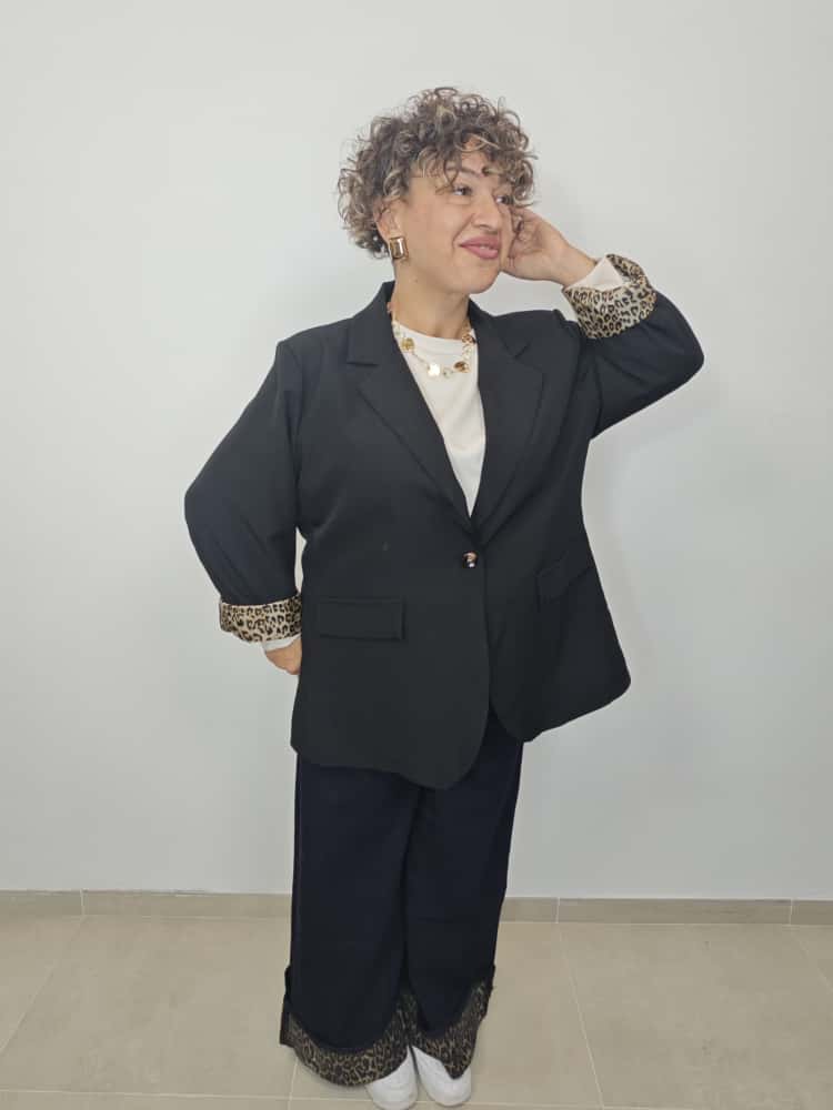 BLAZER MANICA ANIMALIER
