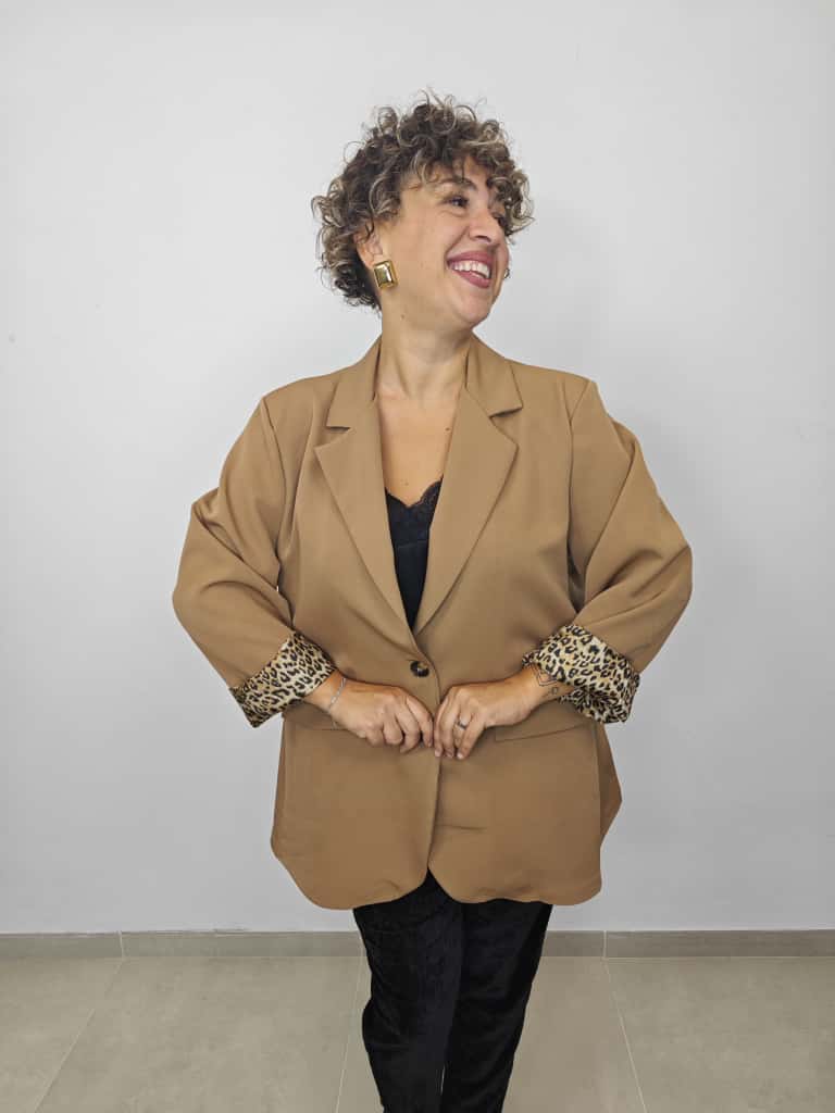 BLAZER MANICA ANIMALIER