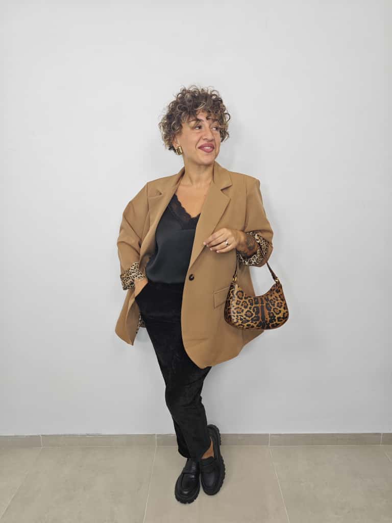 BLAZER MANICA ANIMALIER