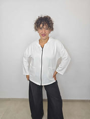 FELPA ZIP GYM WHITE