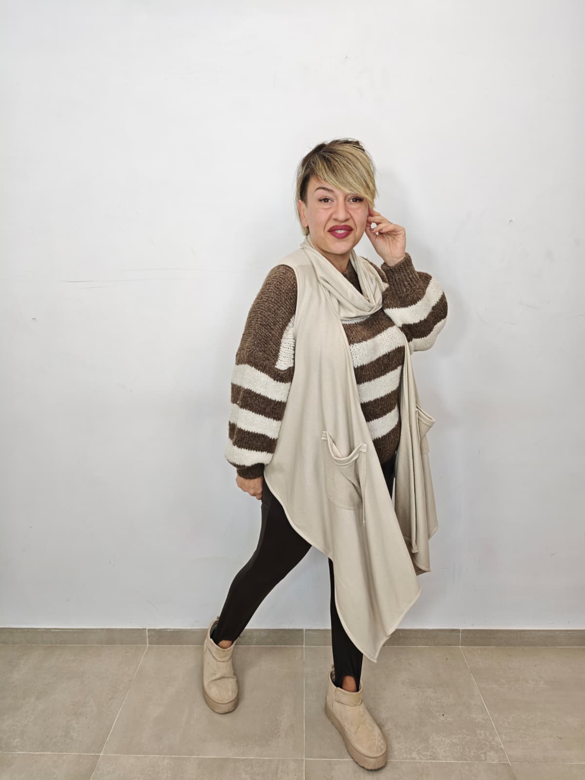 GILET MOON beige
