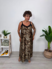 ABITO SATIN ANIMALIER