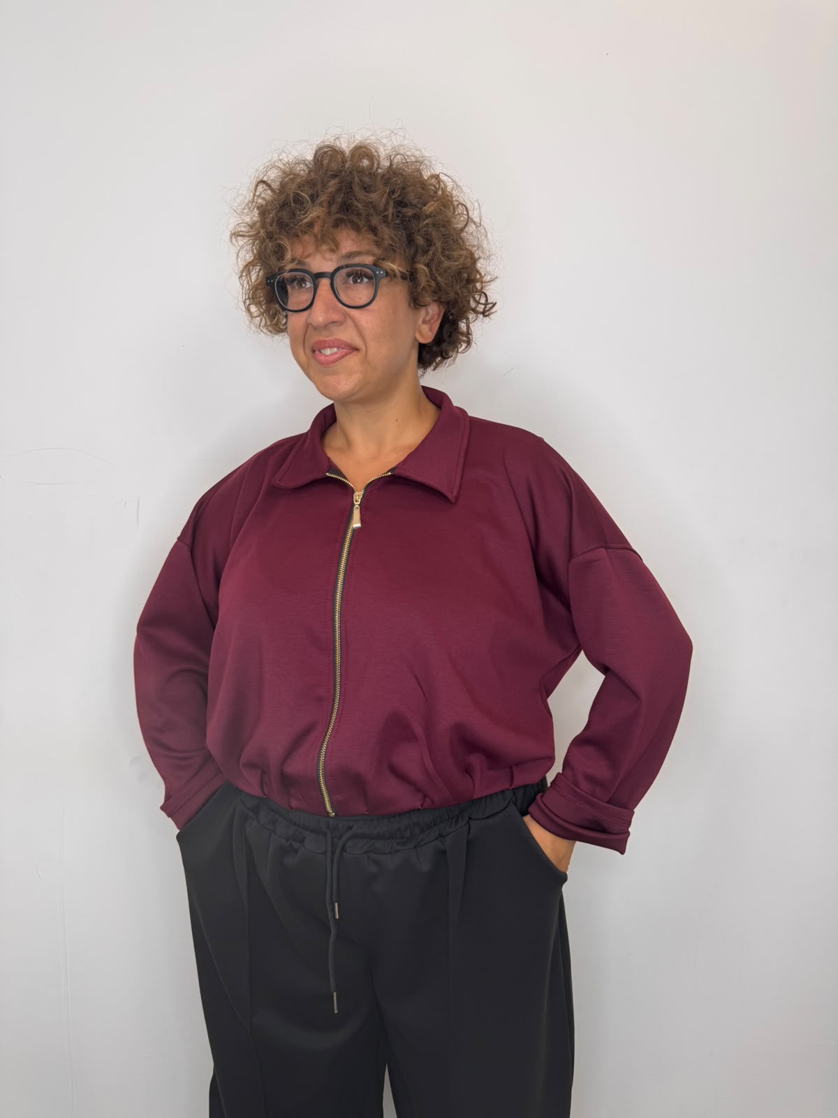 FELPA FLAMINIA ZIP